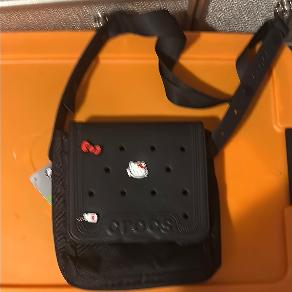 CROCS Black Messenger Bag Durable Compact Design